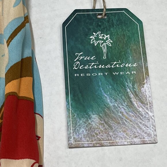 True Destination Resort Wear Jumpsuit Womens S Satin Strapless Wide Split‎ Leg - Picture 8 of 12